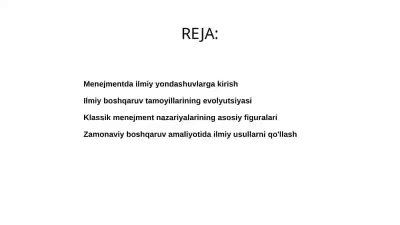 Menejmentning ilmiy yondashuvlari va tamoyillari 2