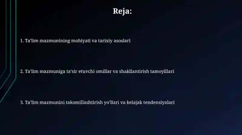 Talim mazmunining belgilanishi va uning tarixiy xarakteri 2