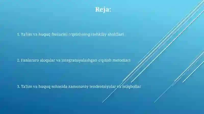 Ta'lim va huquq fanlarini o'qitishning tashkiliy shakllari 2