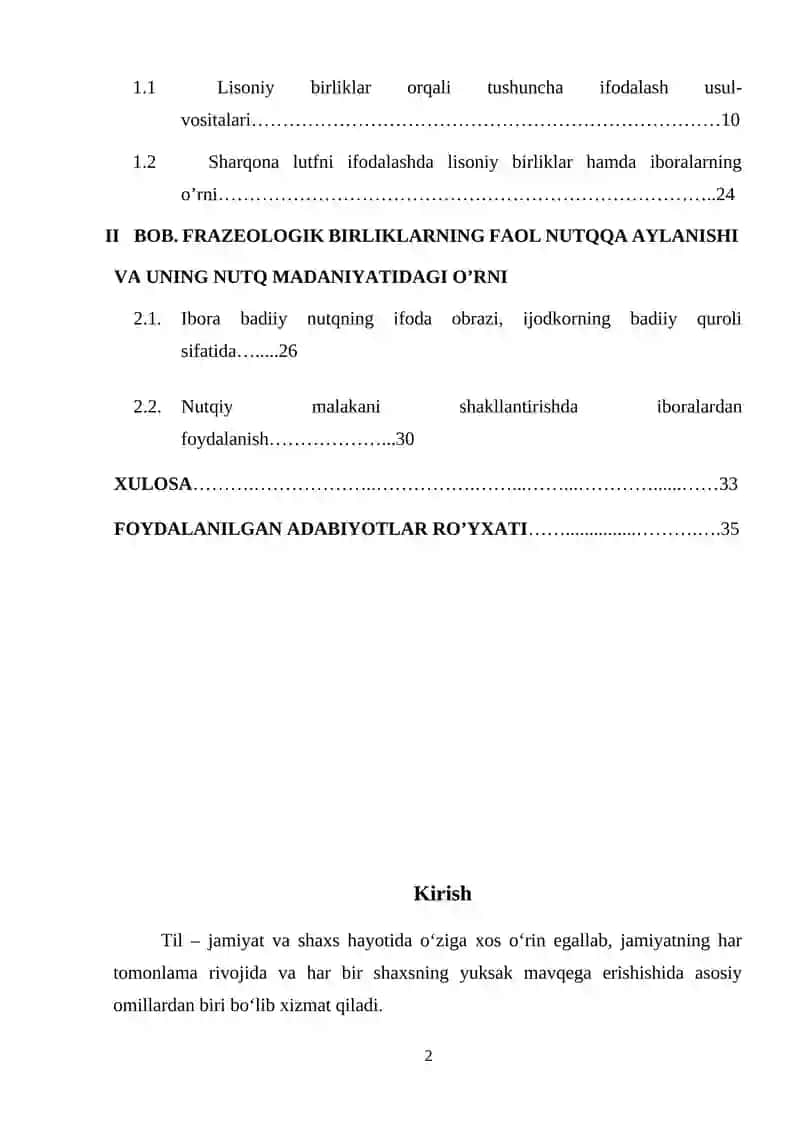 ONA TILI TALIMIDA FRAZEOLOGIK BIRLIKLARNING TUTGAN OʻRNI 2