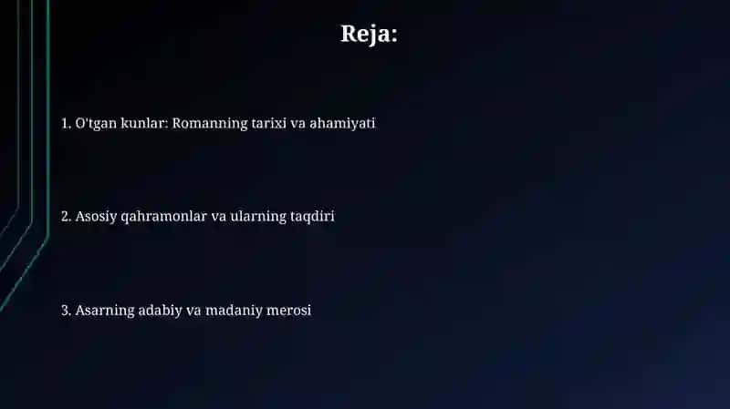 Ötgan kunlar romani 2