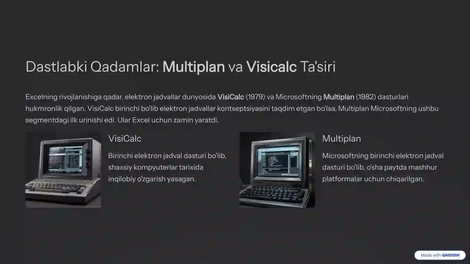 Microsoft Excel: Yaratilish Tarixi va Rivojlanishi 2