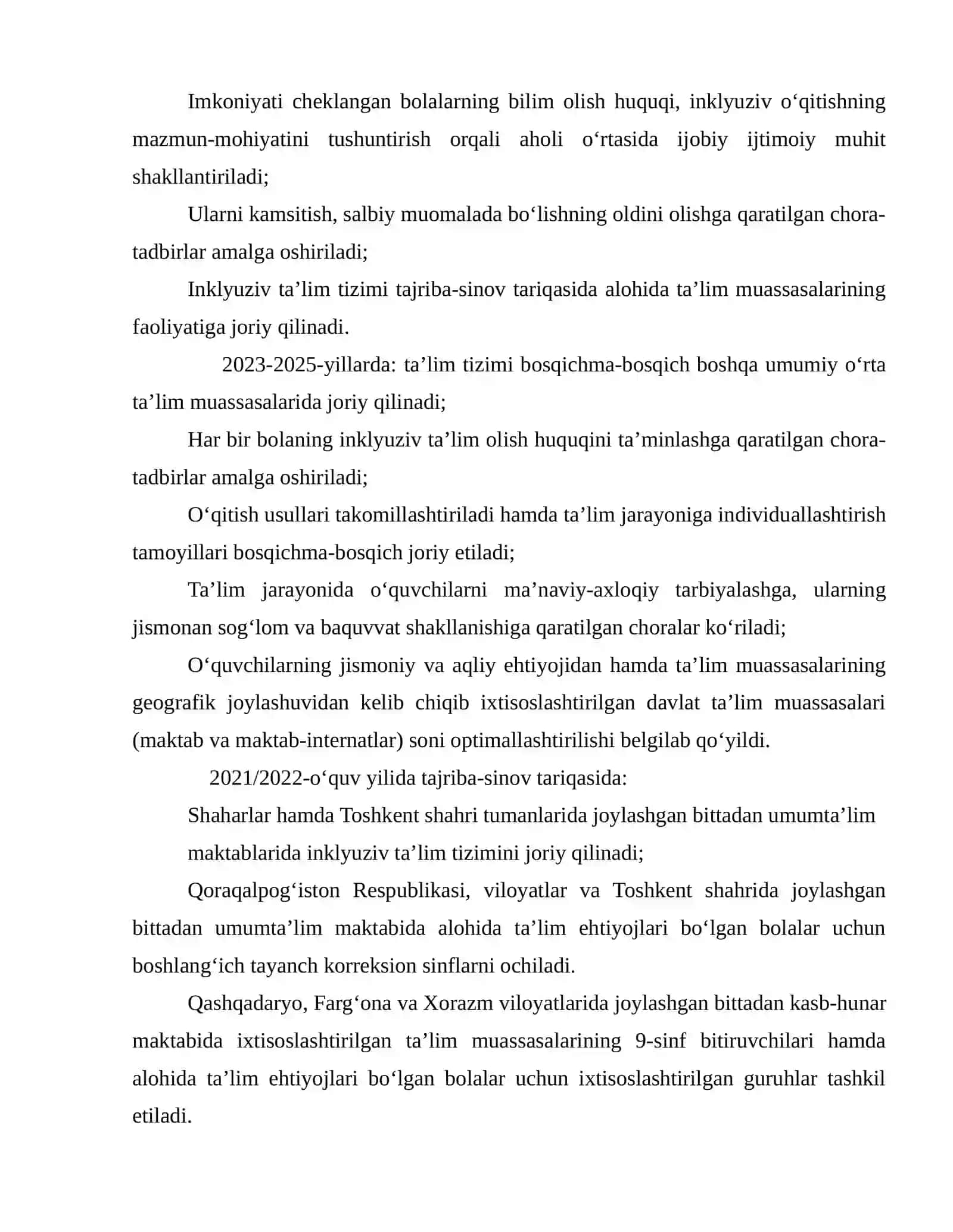 O‘zbekiston Respublikasida inklyuziv ta’limni qo‘llab-quvvatlashning xuquqiy asoslari va amaliy tajribalar 2
