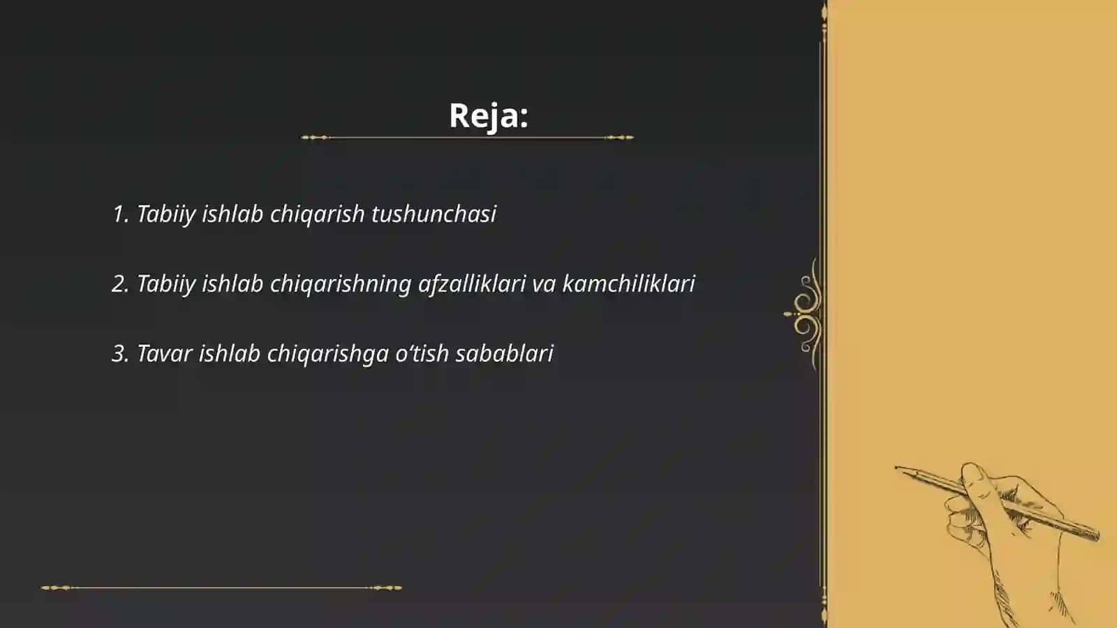 Tabiiy ishlab chiqarish va tavar ishlab chiqarishga oʻtish 2