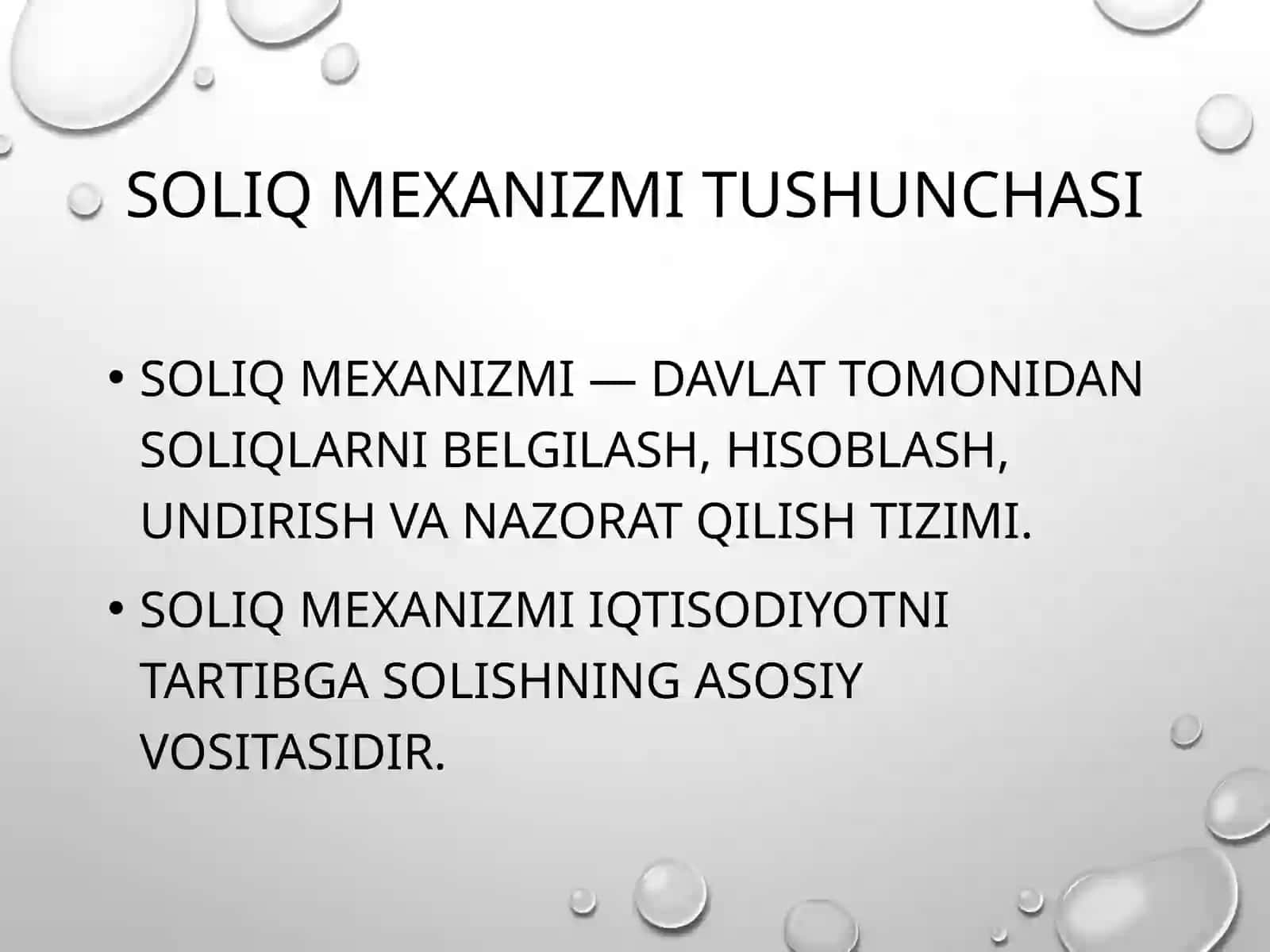 Soliq mexanizmi va soliqqa tortish usullari 2