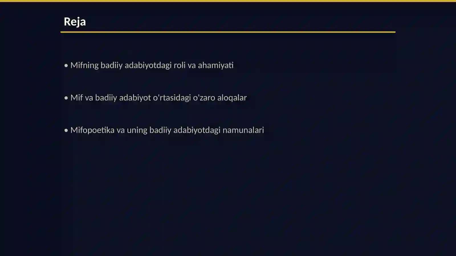 Mif va badiiy adabiyot. Mifopoetika 2