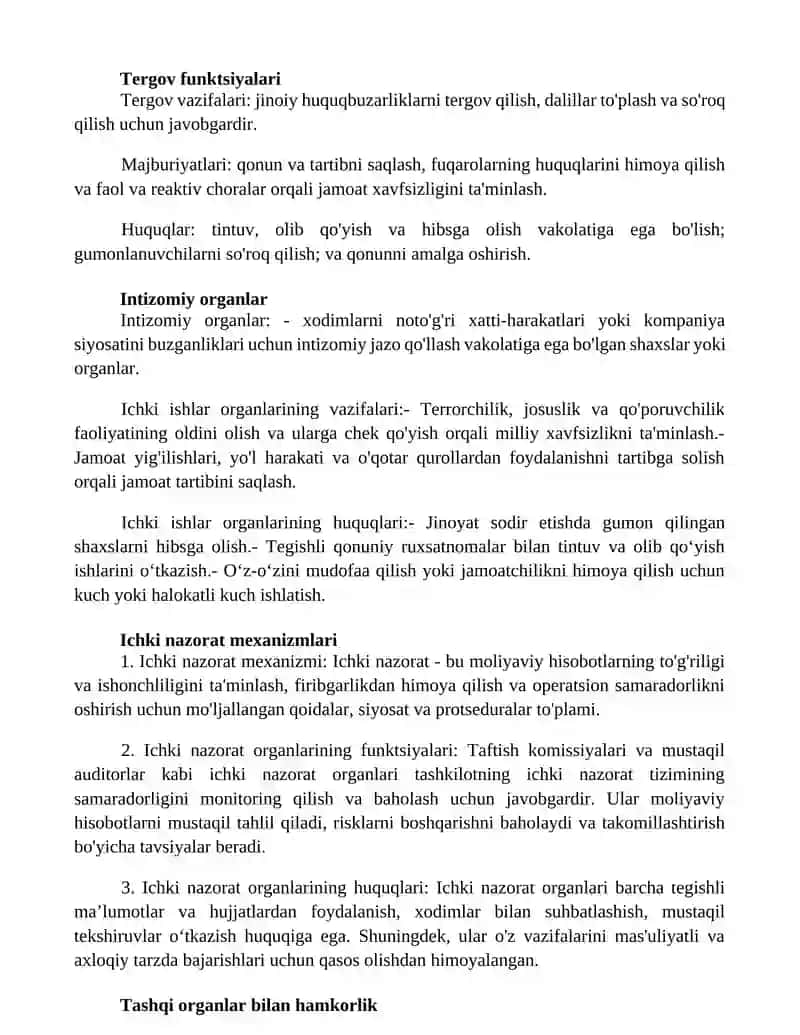 Ichki Ishlar Organlarining Vazifalari Va Huquqlari 2