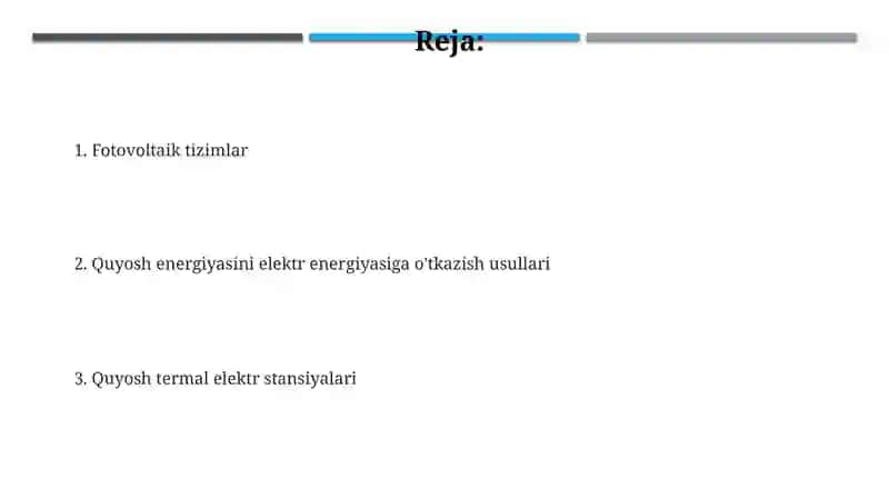 Quyosh energiyasini elektr energiyasiga aylantirish usullari 2