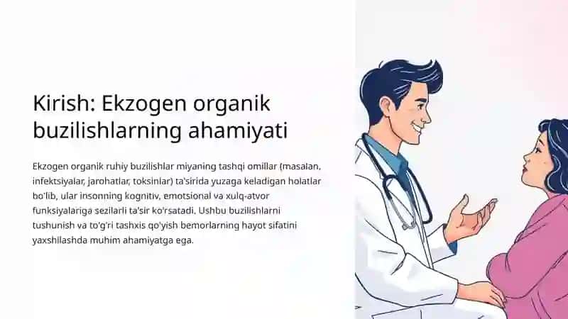 Ekzogen organik ruhiy buzilishlar: Tushuncha va diagnostika 2