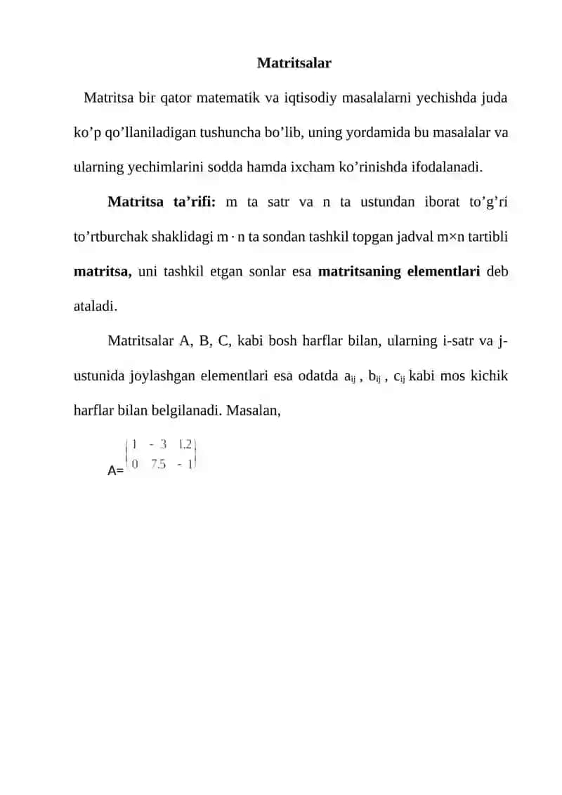 Matritsalar 2