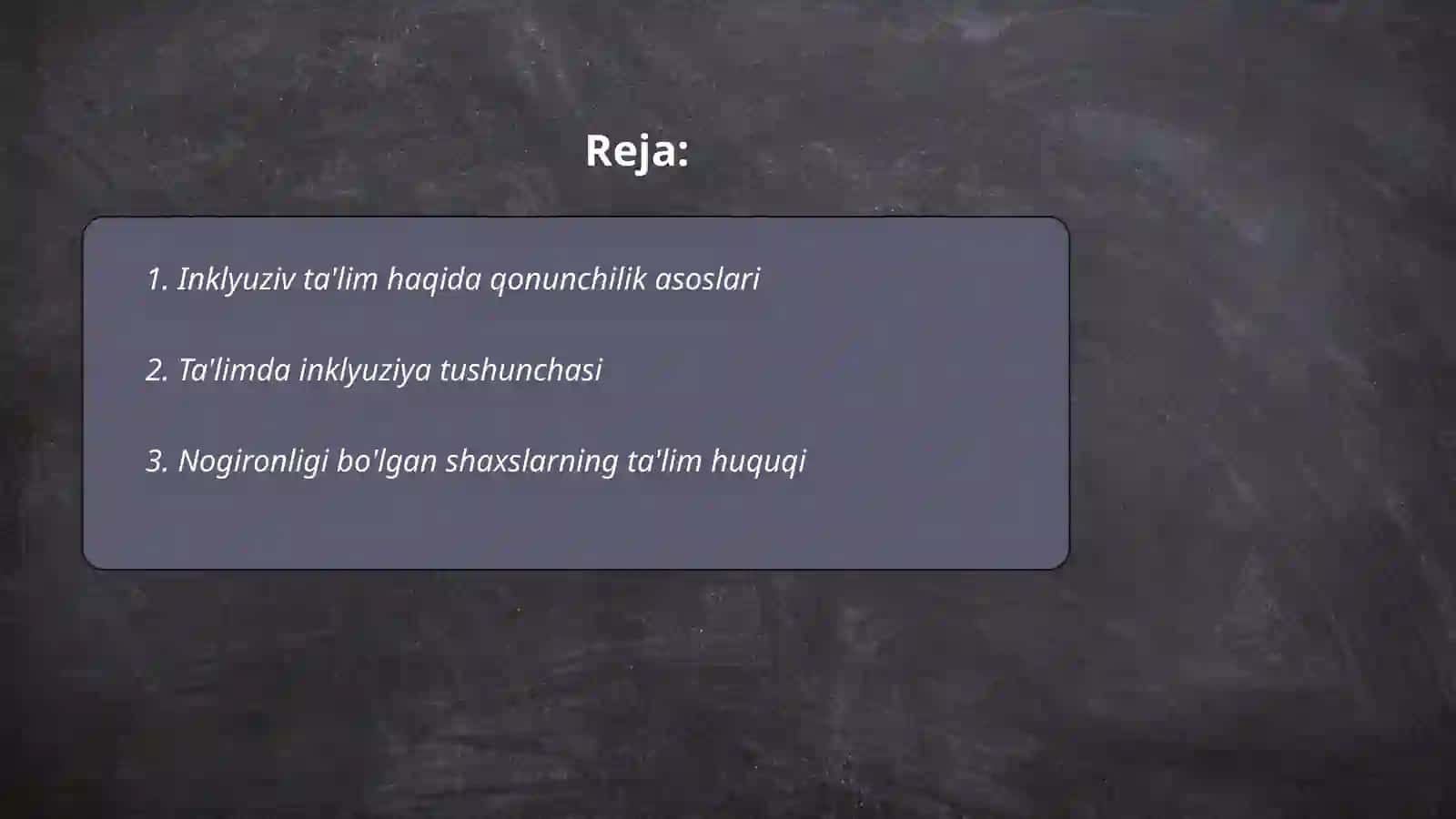 Inklyuziv ta'limning huquqiy asoslari 2