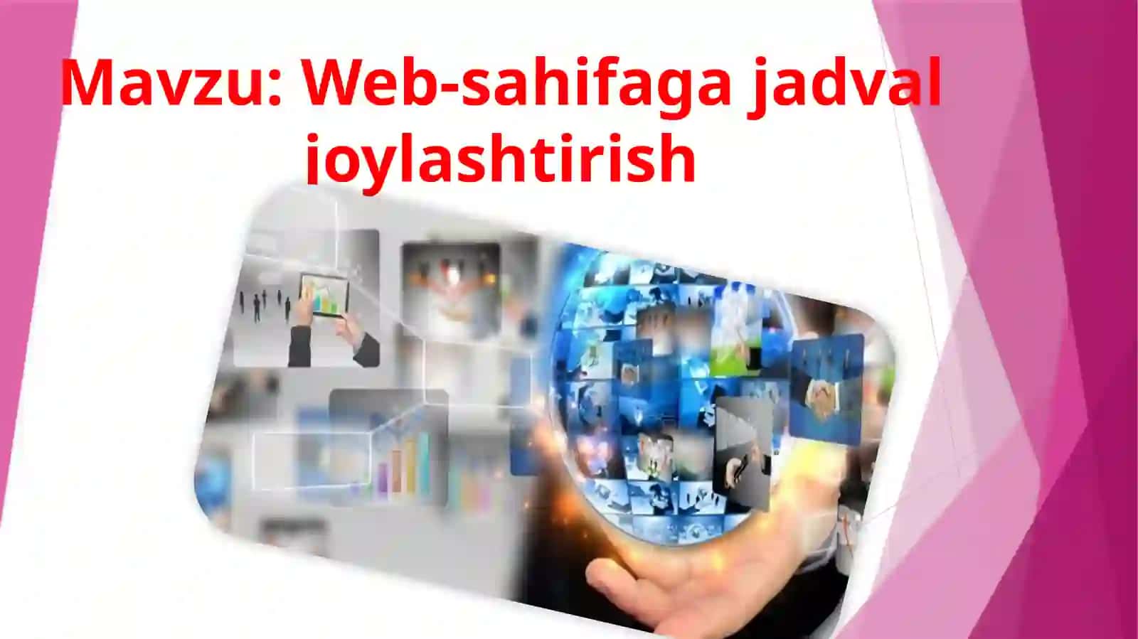 Web-sahifaga jadval joylashtirish 2