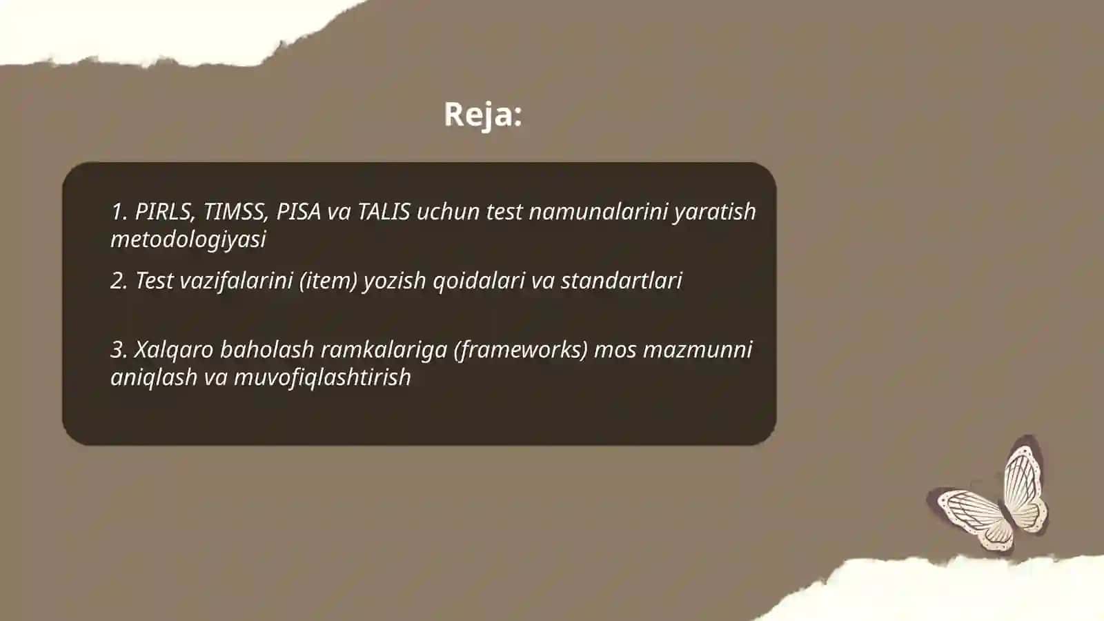 PIRLS, TIMSS, PISA, TALIS xalqaro baholash dasturi 2