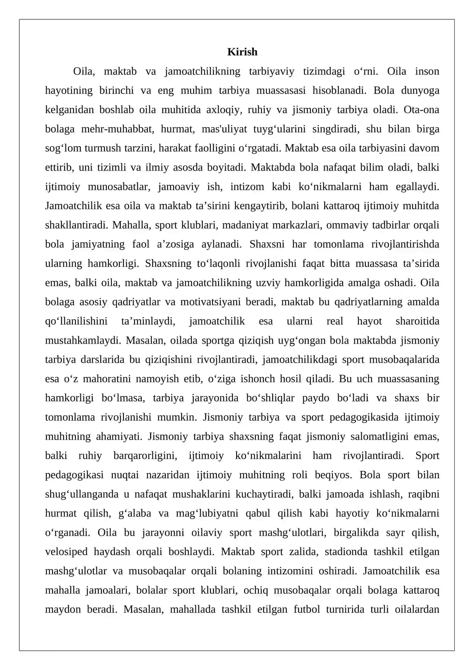 Oila, maktab va jamoatchilikning uzviyligi 2
