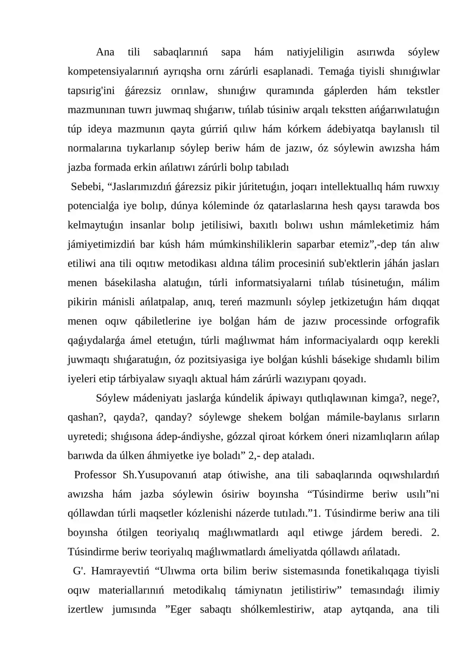 Sóylew kompitenciyası ham lingvistikaliq kompitenciyaǵa qoyılatuǵın talaplar 2
