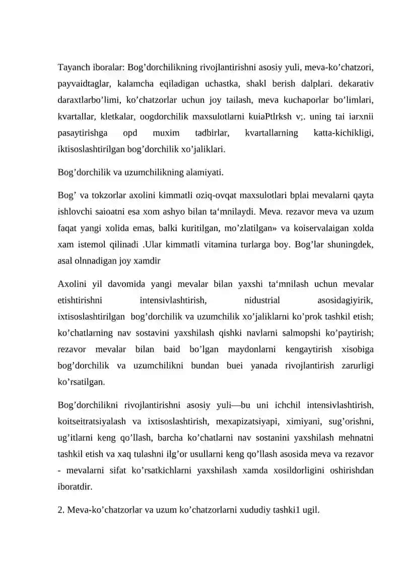 Rezavor bog’lar va ko’chatzorlarni hududiy tashkil etish 2