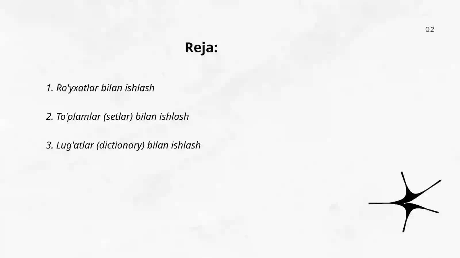Ro'yxatlar bilan ishlash 2