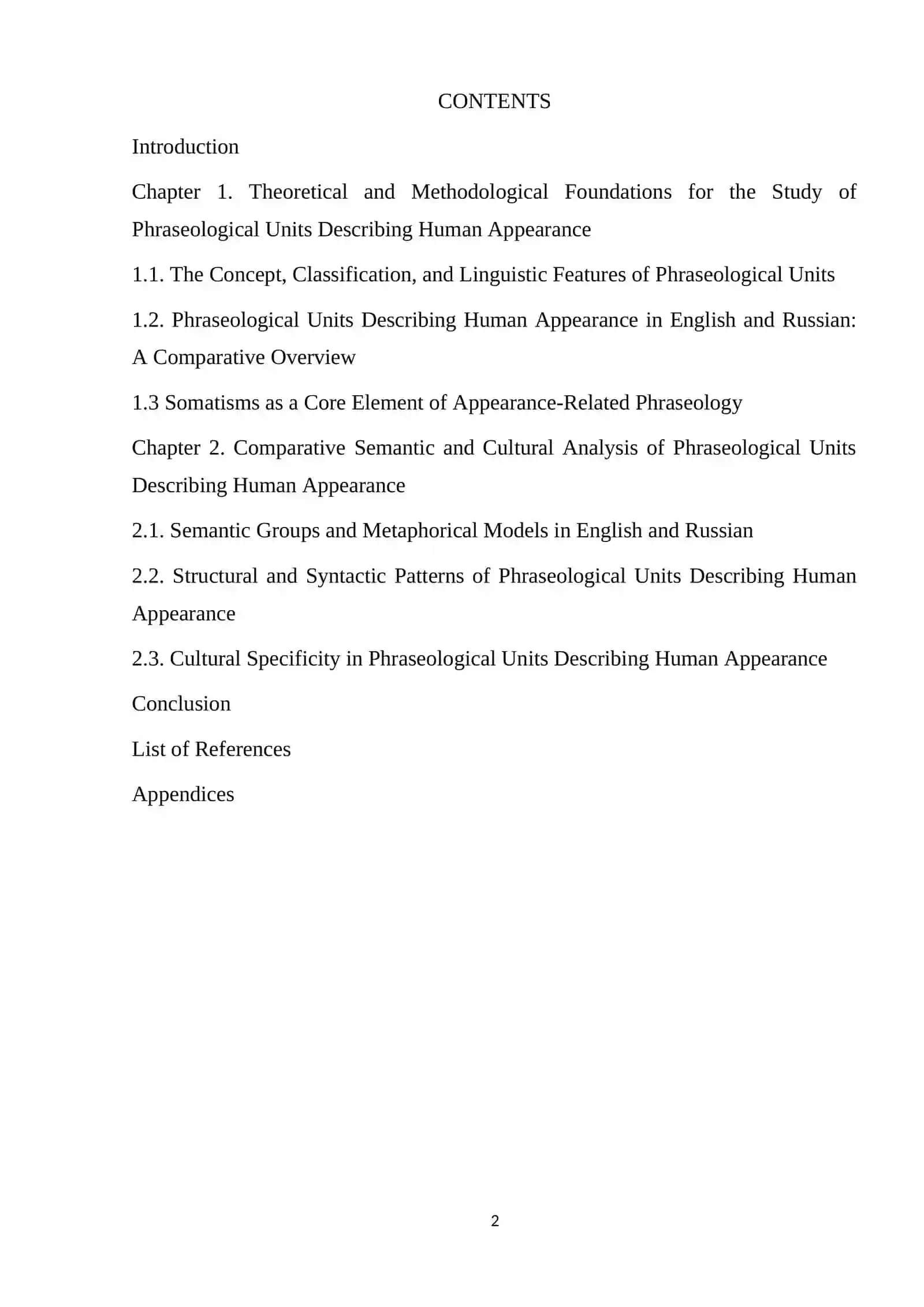 Comparative Analysis of Phraseological Units Characterizing a Person’s Appearance in English and Russian 2