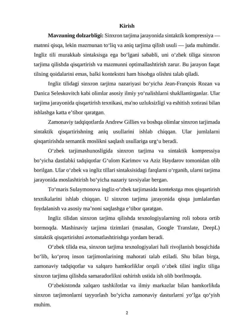 Sinxron tarjimada sintaktik kompressiya masalasi 2