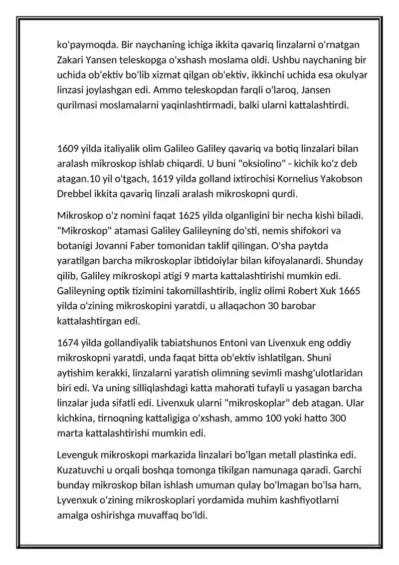 Mikroskop bilan ishlash 2