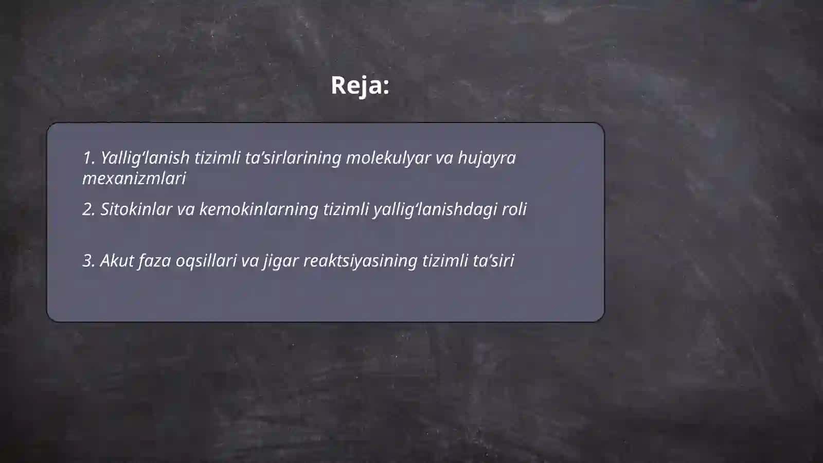 Yallig'lanish tizimli ta'sirlari 2