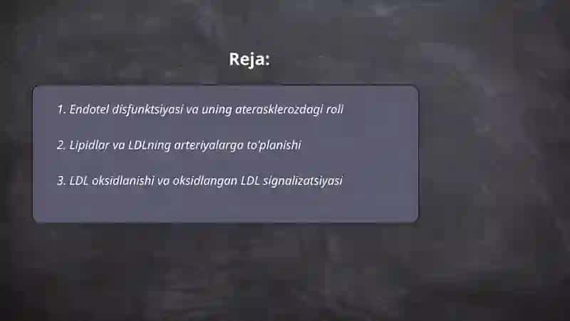 Aterasklerozning kelib chiqish mexanizmi 2