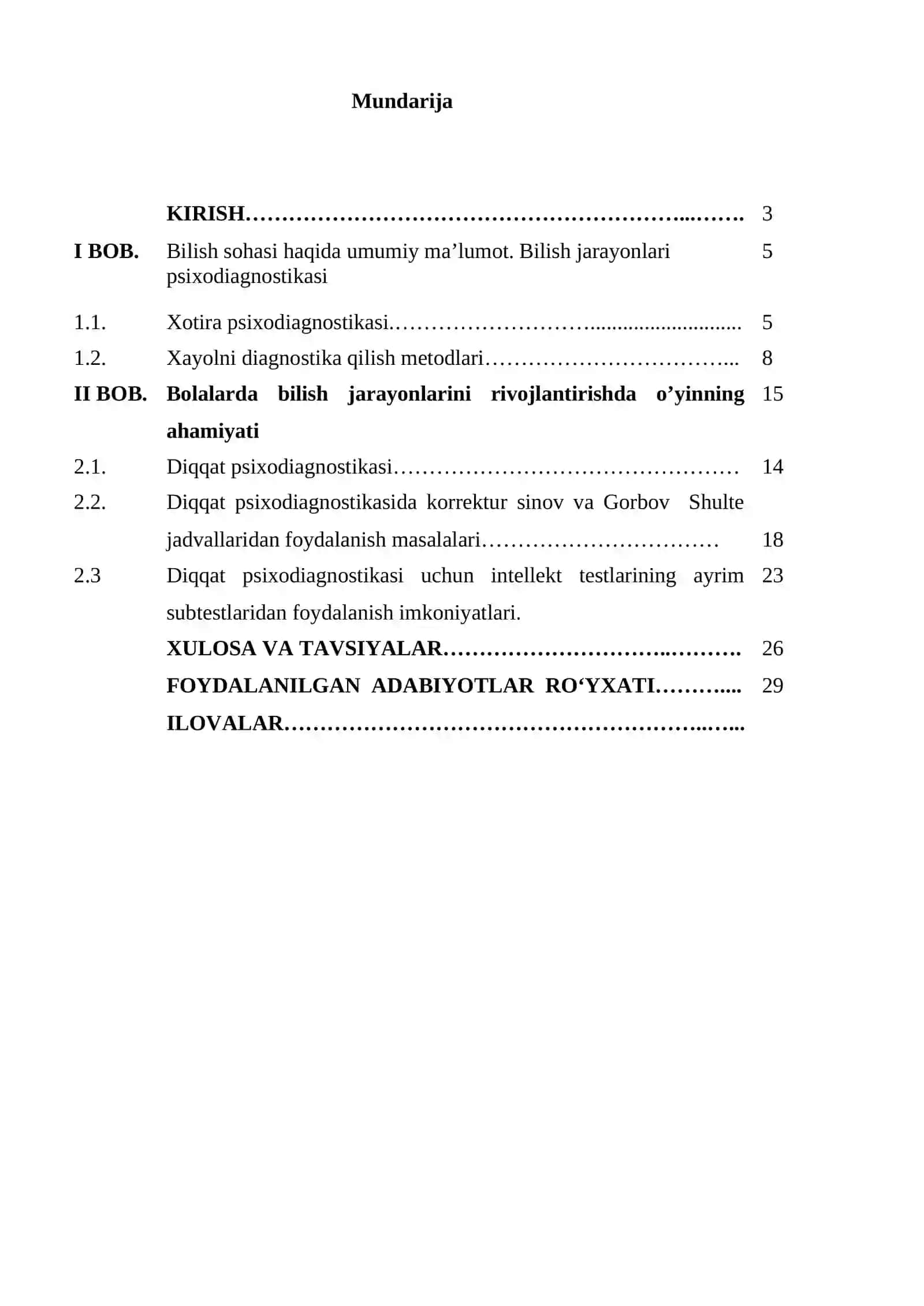 Bolaning bilish sohasining psixodiagnostikasi 2