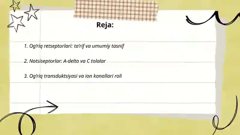 Og‘riq retseptorlari 2