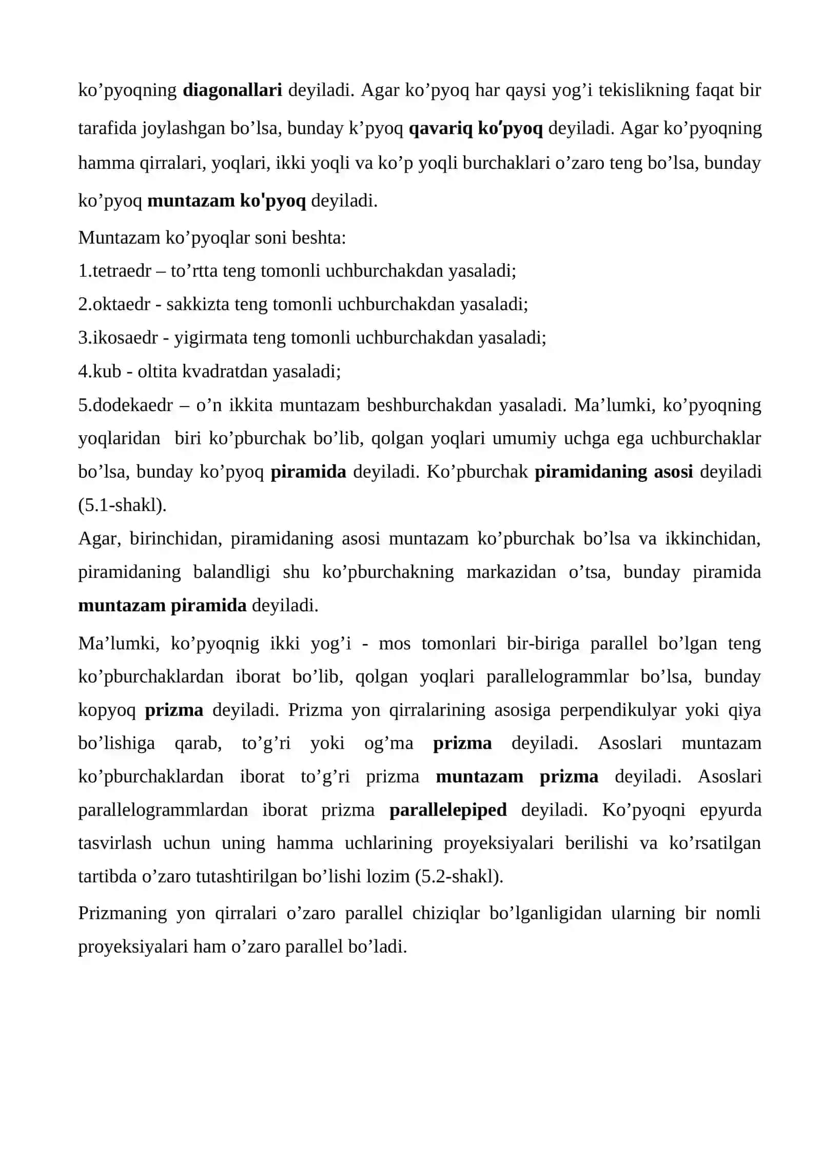 Sirtlarni hosil bo’lishi va ularni Monj chizmasida. 2