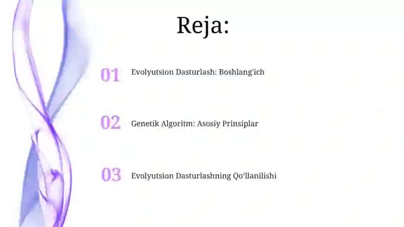 Evolutsion dasturlash. Genetik nazariya? 2