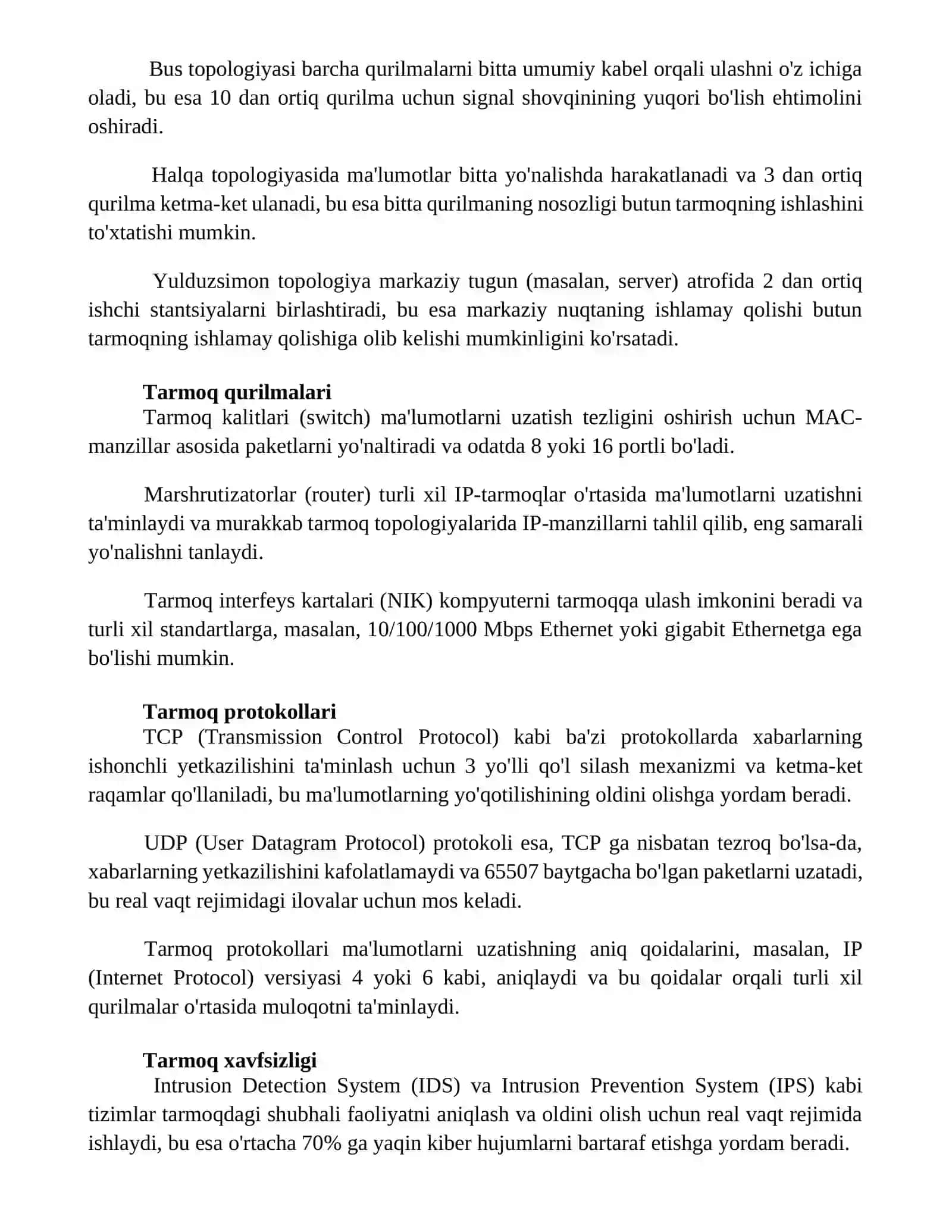 Kompyuter tarmoqlarining texnik vositalari 2