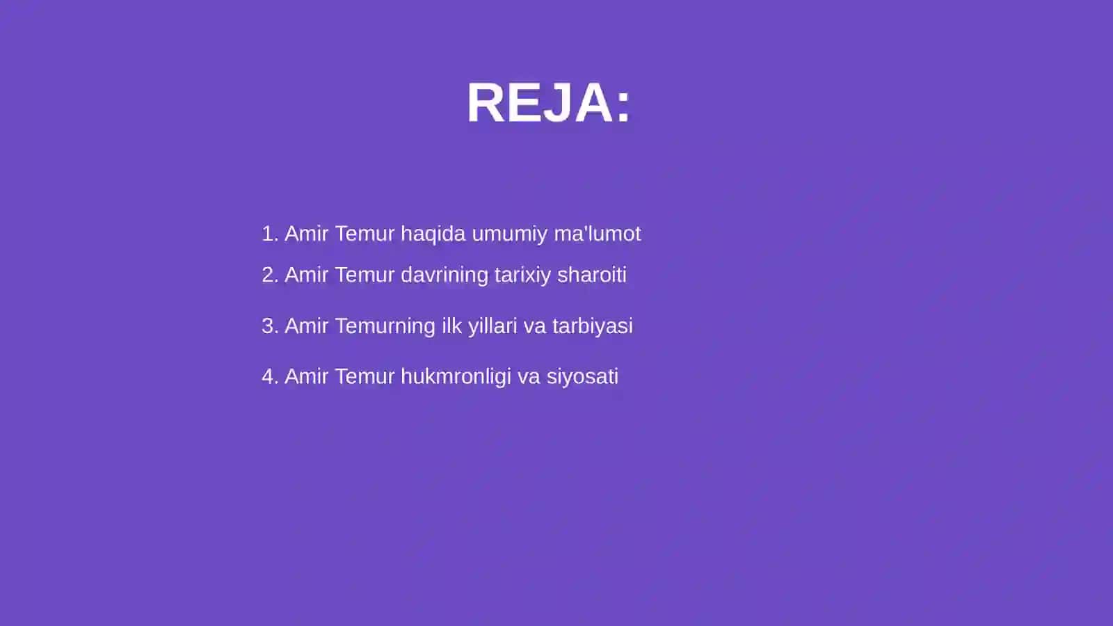 Amir Temur davlati haqida 2