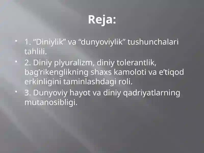 dinshunoslik fani mustaqil ish 2
