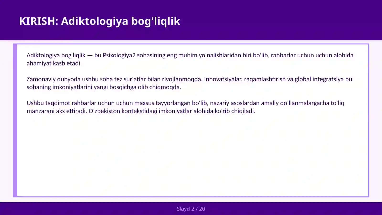 Adiktologiya bog'liqlik 2