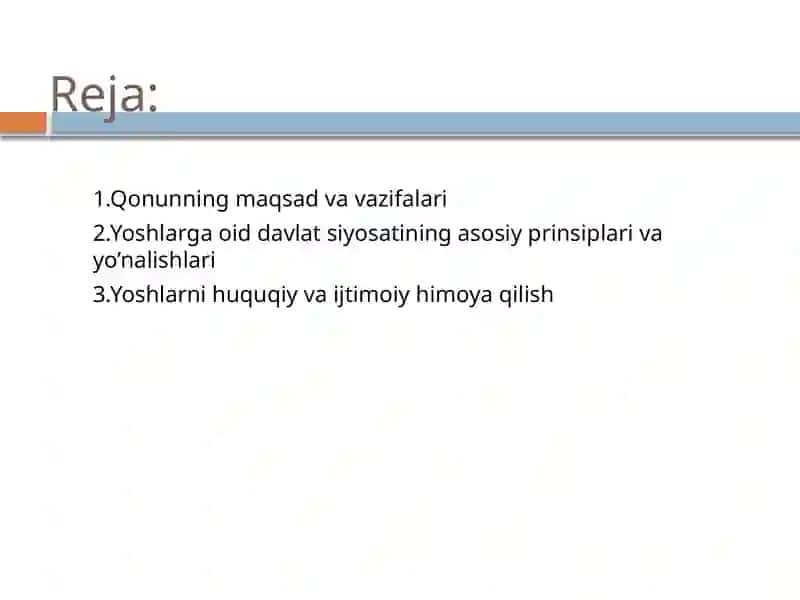 Yoshlarga oid davlat siyosati to'g'risida O'zbekiston Respublikasining qonuni 2