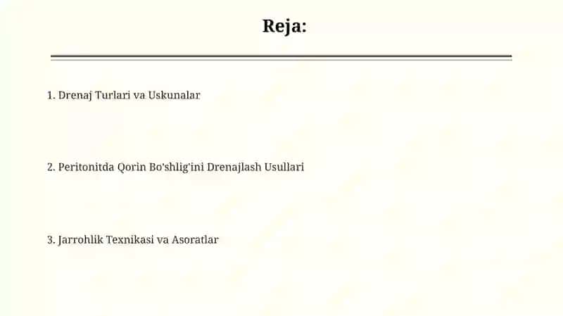 Peritonitlarda qorin bo‘shlig‘ini drenajlash usullari 2