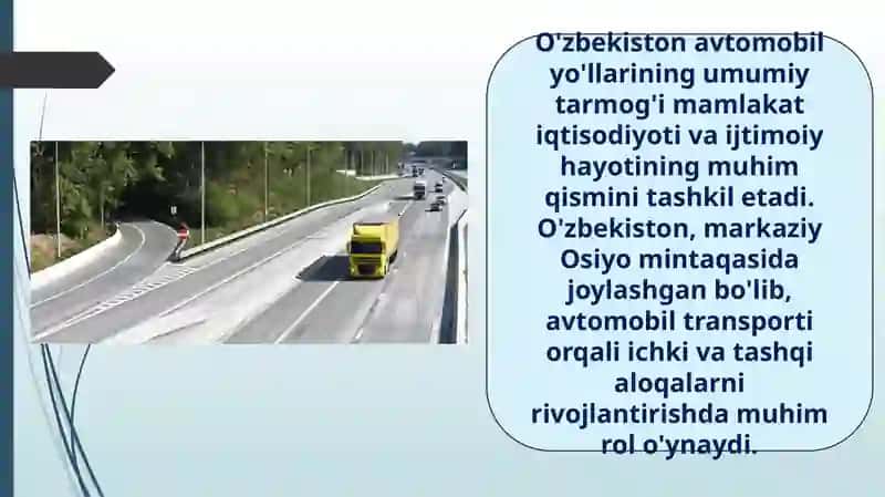O'zbekiston avtomobil yo'llarining umumiy tarmoqi 2