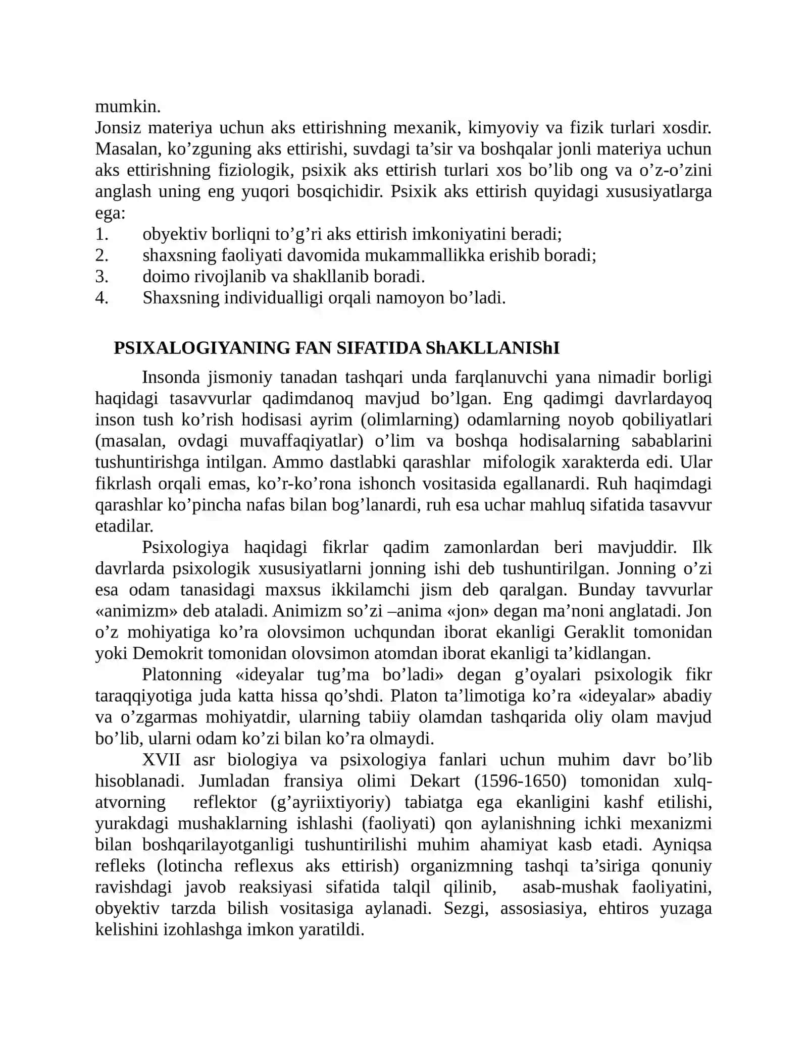 UMUMIY VA SPORT PSIXALOGIYASI FANINING PREDMETI, HOZIRGI ZAMON PSIXALOGIYASINING TUZILISHI VA TADQIQOT METODLARI 2