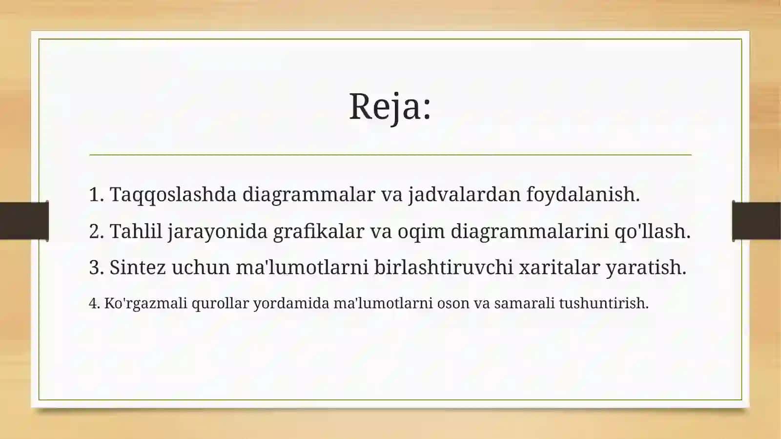 Taqqoslash, tahlil va sintez tushunchalari 2
