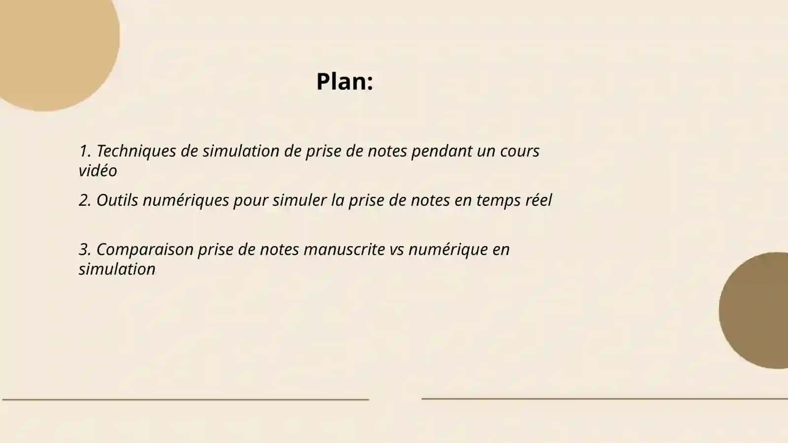 Semulation de prise de notes pendantun un cours video Robiyaxon 2