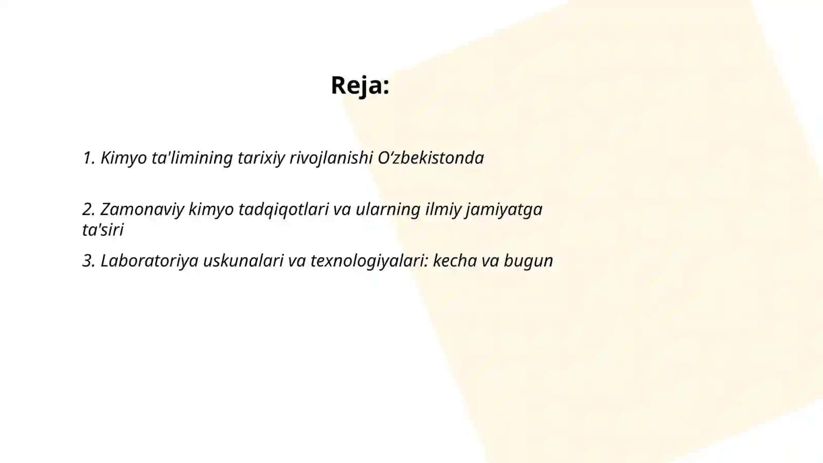 Kimyo fanining rivojlanishi 2