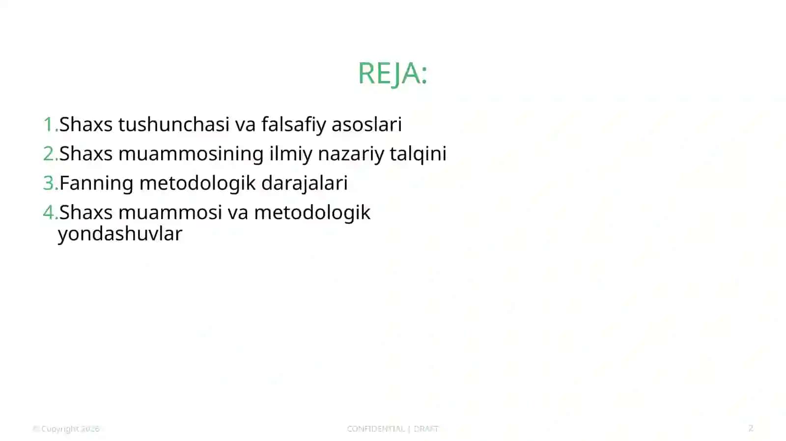 Shaxs muammosi va fanning metodologik darajasi 2