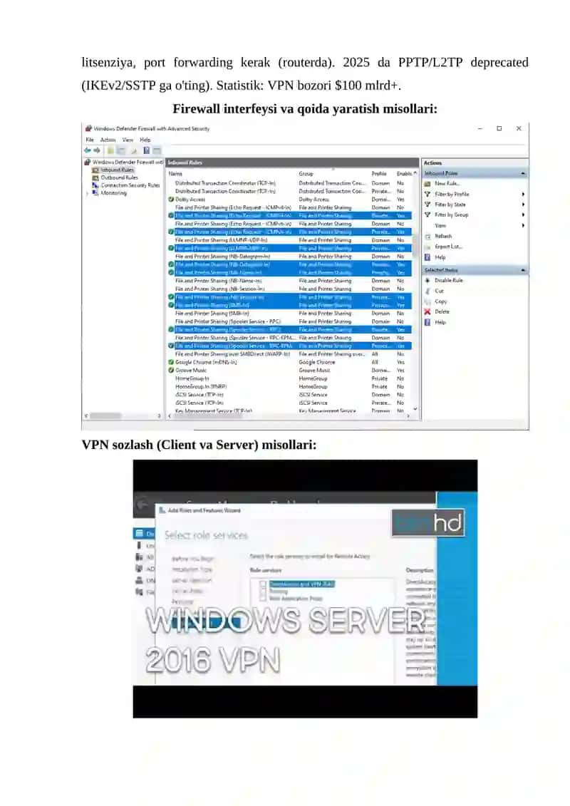 Windows operatsion tizimida Brandmauer (Firewall) sozlash va VPN xizmatidan foydalanish 2