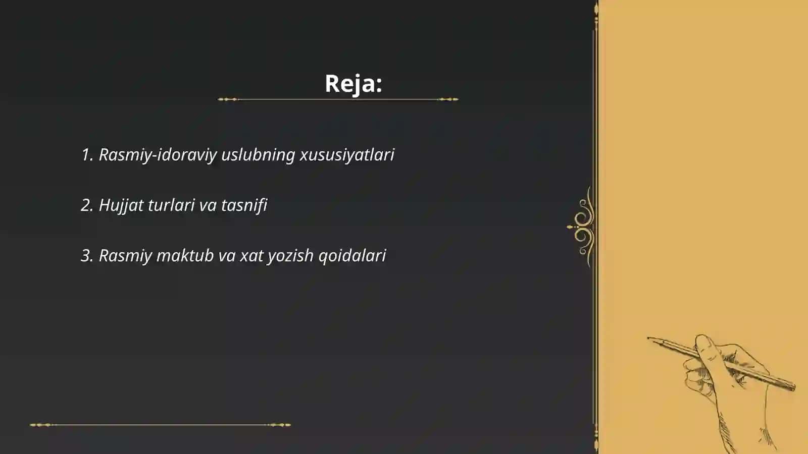 Ish yuritish va hujjatchilik.Rasmiy-idoraviy uslub 2
