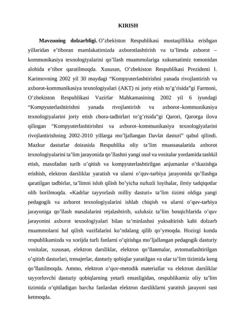Maxsus pedagogik dasturiy vositalarni yaratish texnologiyasi 2