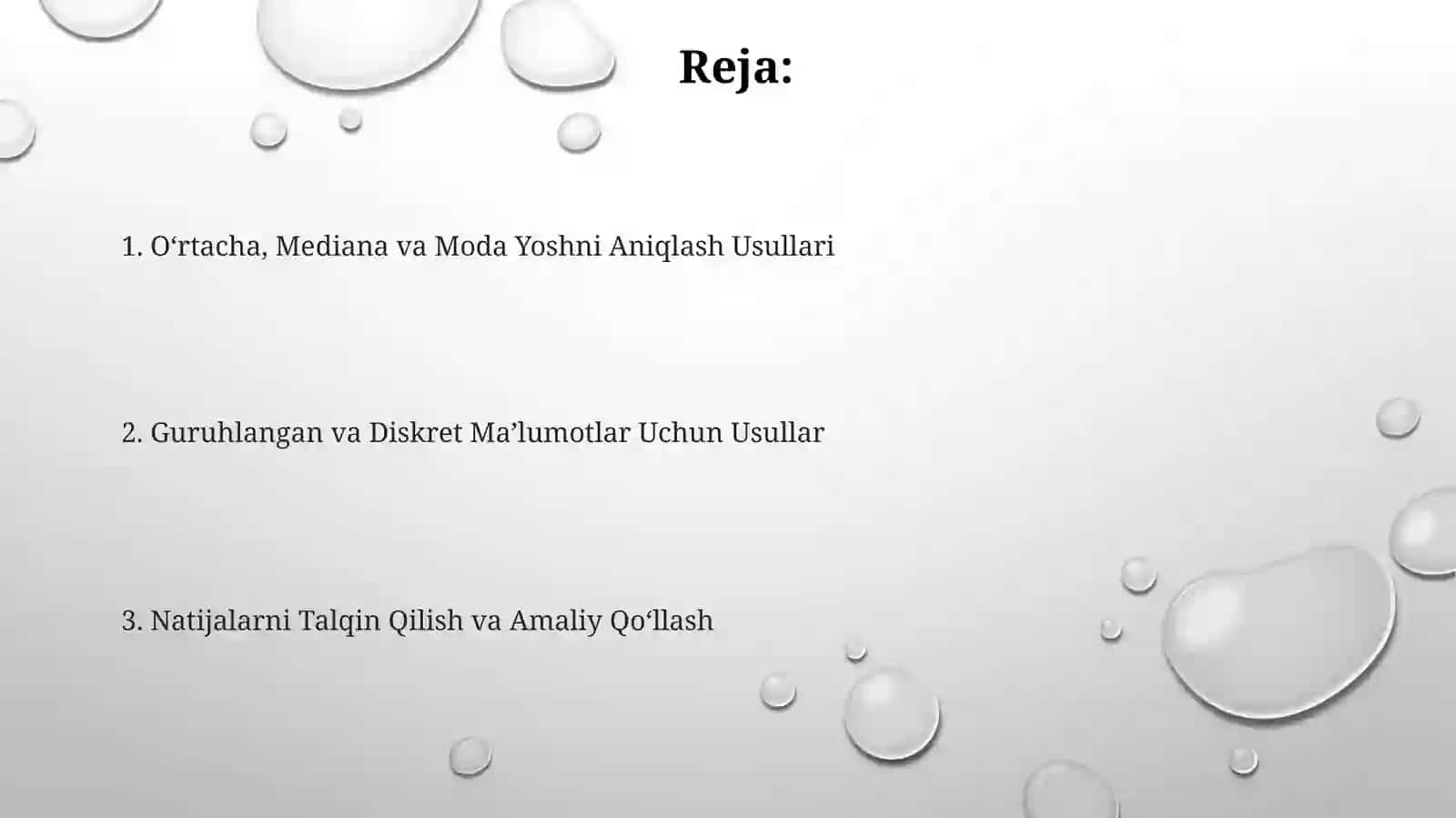 O‘rtacha mediana va modal yoshni aniqlash usullari 2