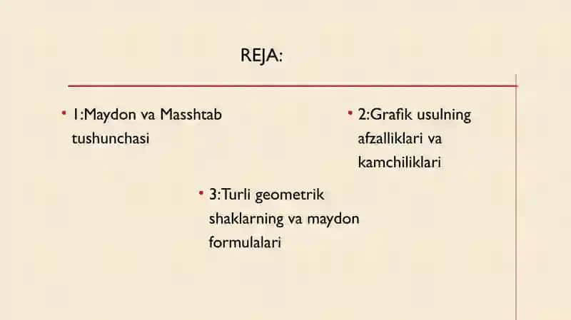 Yer maydonlarini yuzasining grafik usulda aniqlash 2