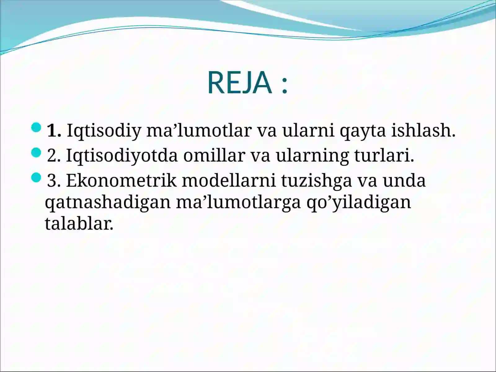 Regression tahlilning nazariy asoslari 2