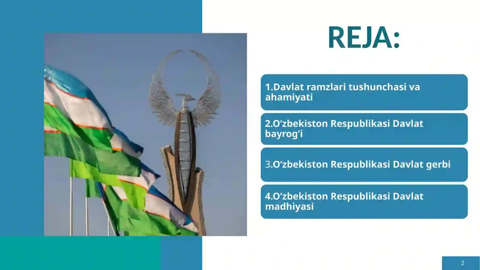 O’zbekiston Respublikasi Davlat ramzlari 2
