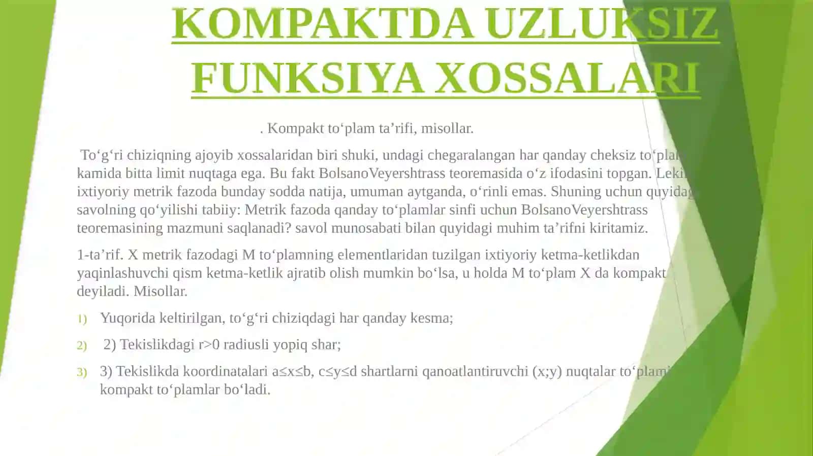 KOMPAKTLARDA UZLUKSIZ FUNKSIYALAR XOSSALARI 2